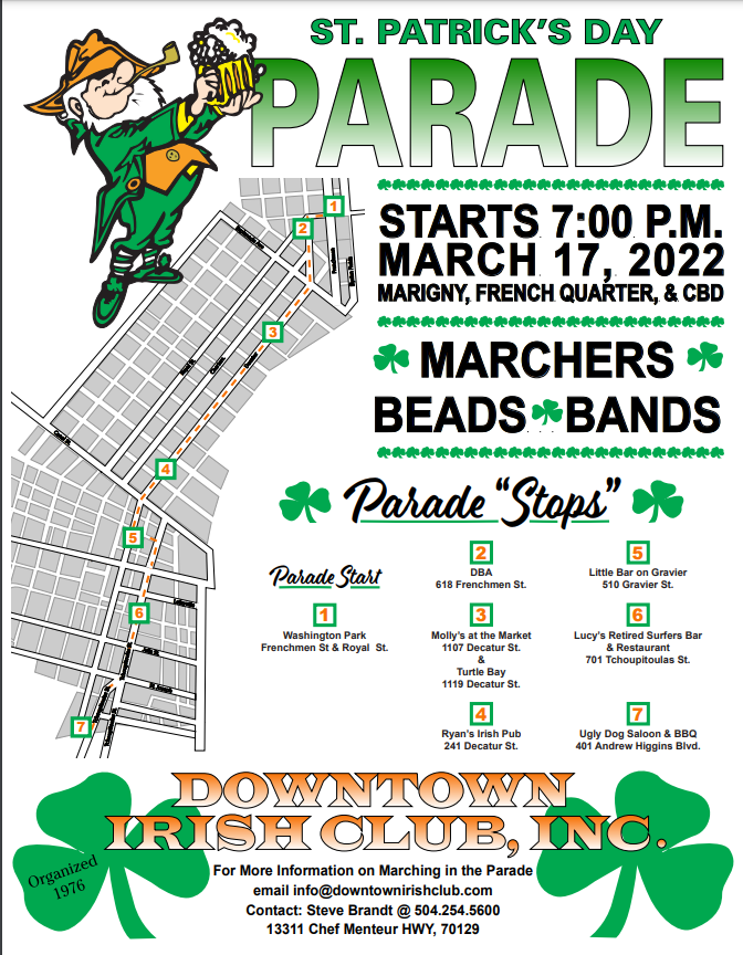 Downtown Irish Club St. Patrick's Day Parade NOLA Ready